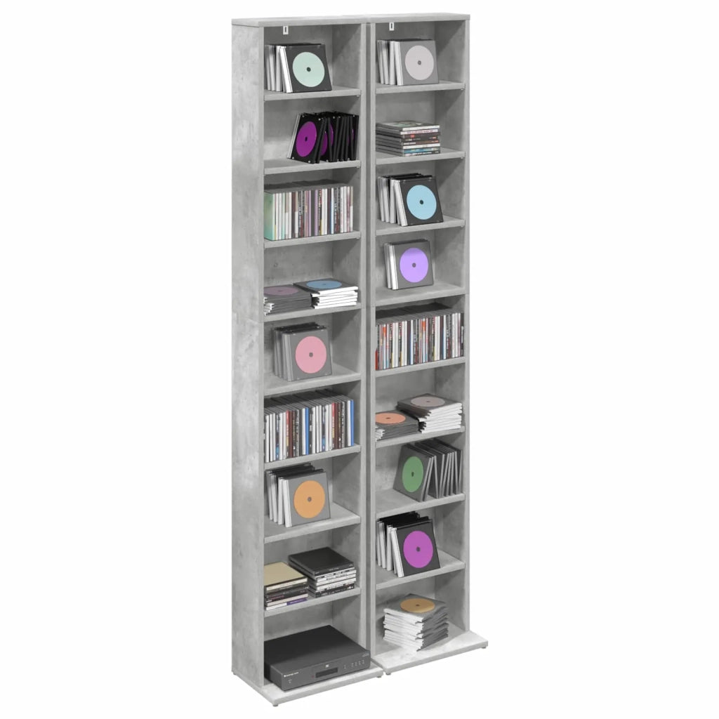 Mobile per CD 2 pz Grigio Cemento 33 x 23,5 x 175 cm 8012649