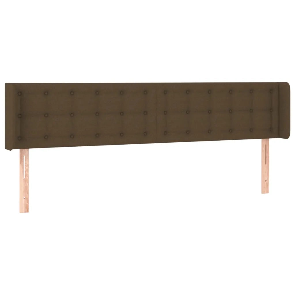 Testiera a LED-Testata con LED Marrone Scuro 163x16x78/88 cm in Tessuto 954582