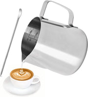 Melkiera in acciaio inossidabile - adatta per Latte Art - 600 ml - con misurino