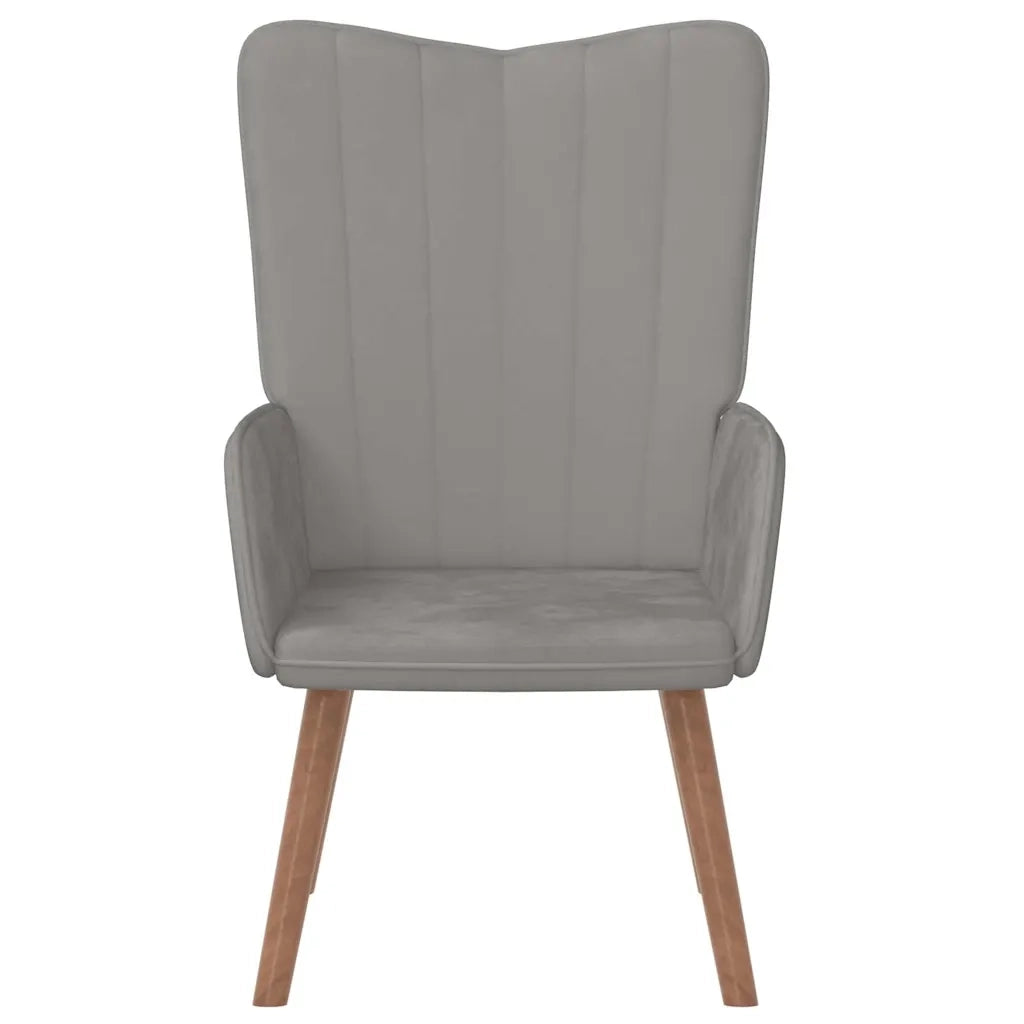 Divano Sedia-Poltrona Relax Grigio Chiaro in Velluto 496047