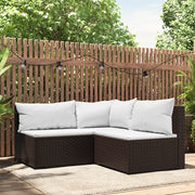 Set Mobili da Giardino 3 pz con Cuscini in Polyrattan Marrone 319748