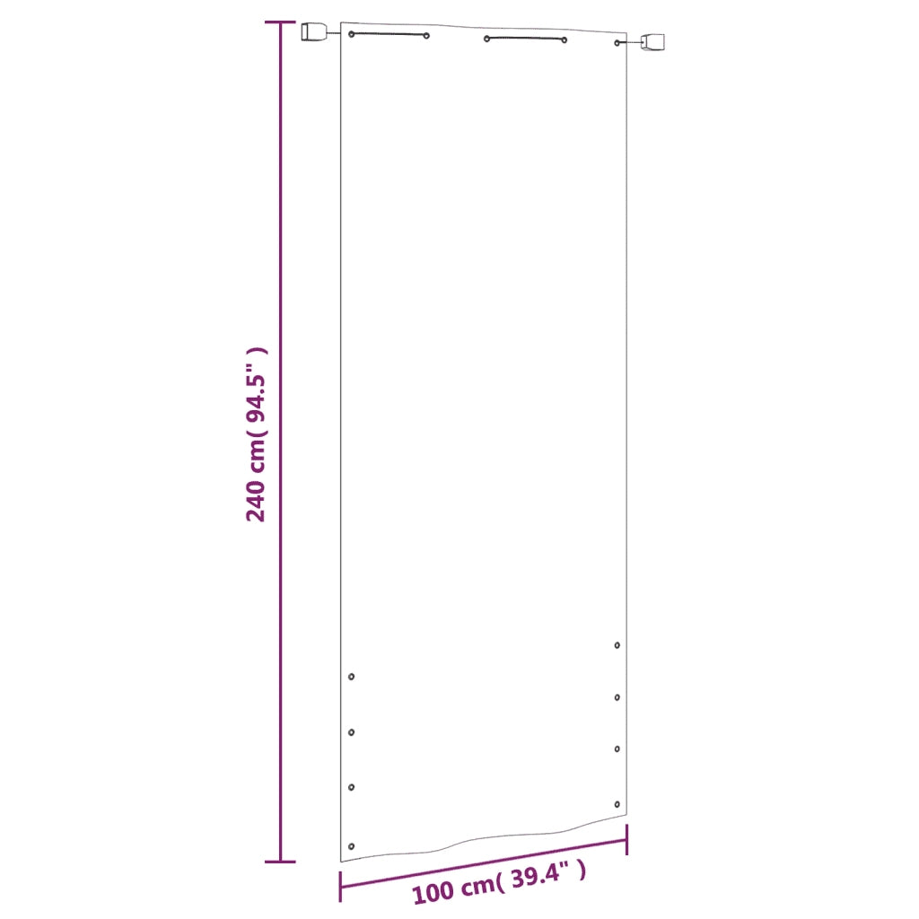 Paravento per Balcone Verde Chiaro 100x240 cm in Tessuto Oxford 148514