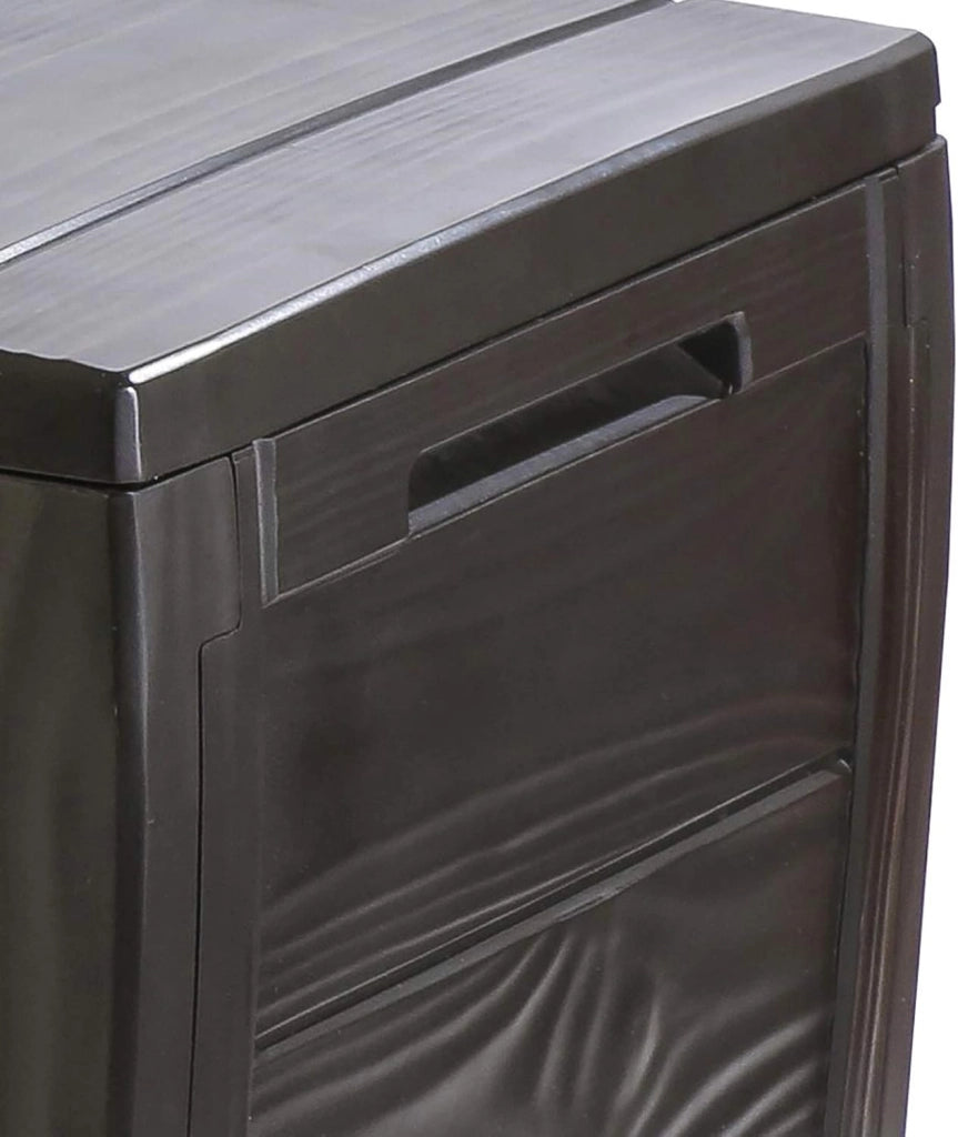 Baule da Giardino in Resina Effetto Legno con Ruote e Chiusura Lucchettabile Colore Marrone Sherwood Keter