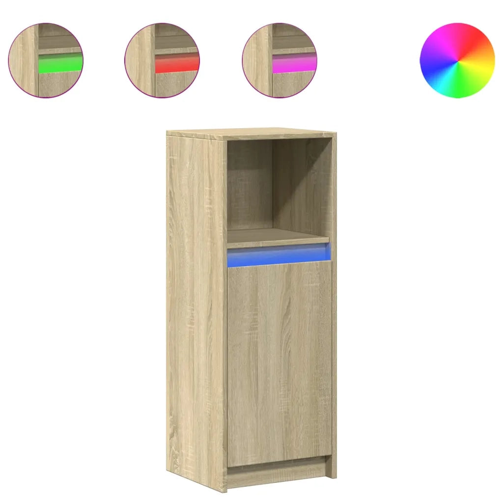 Credenza con LED-Buffet-Armadio da cucina Rovere Sonoma 38x34x100cm in Legno Multistrato
