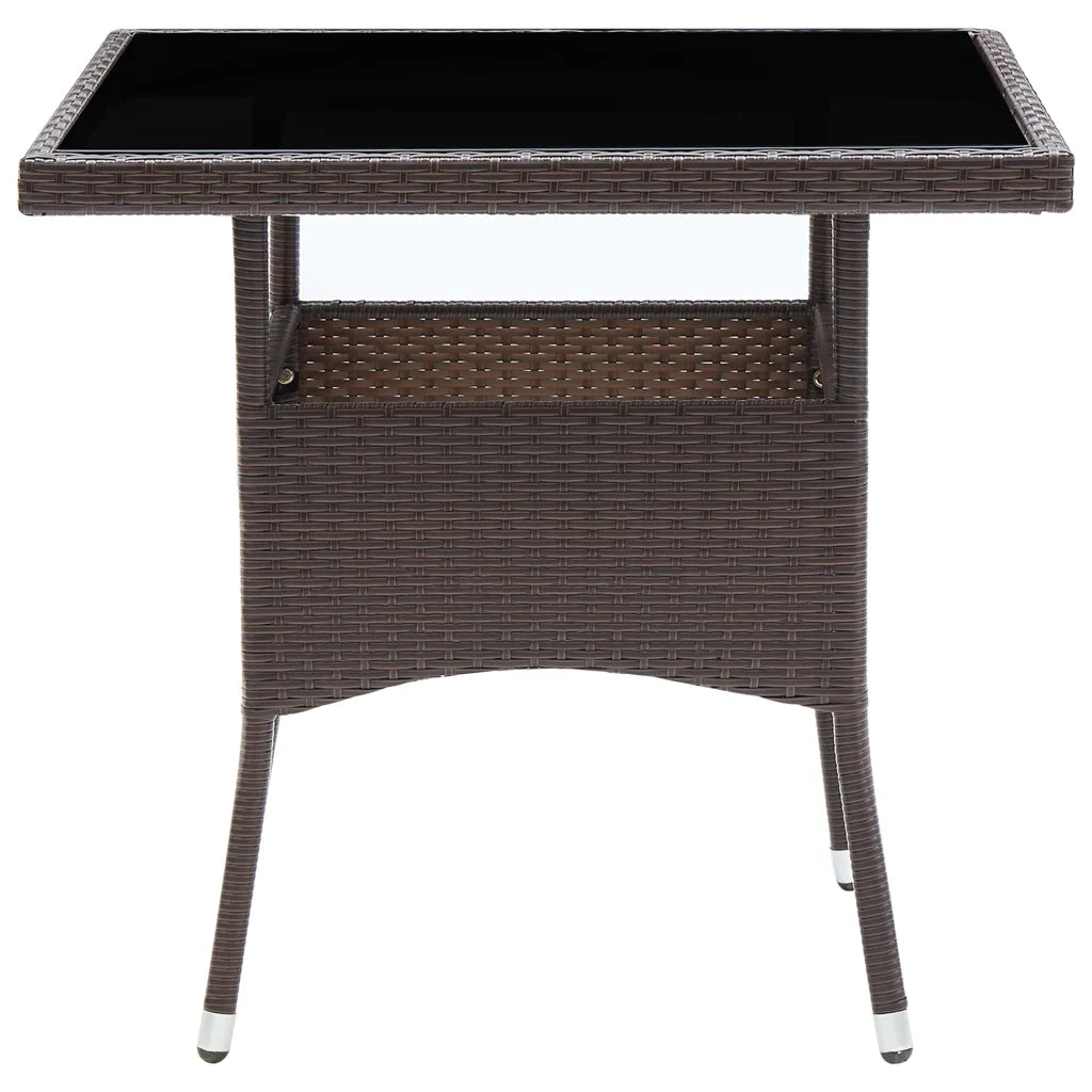 Tavolo da Pranzo da Giardino | Tavolino da esterno Marrone in Polyrattan