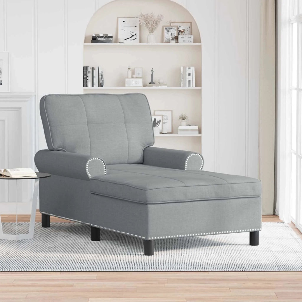 Chaise Lounge Grigio chiaro 91 x 157 x 91 cm Tessuto 42022930