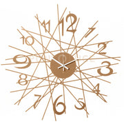 orologio da parete di design zig zag Oro laccato in Ferro Diametro70cm