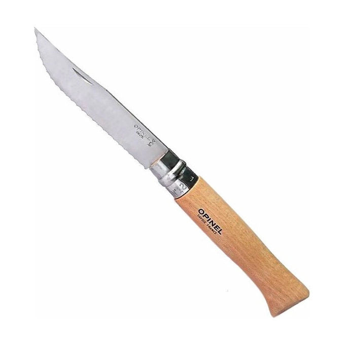 Opinel 002441 Virobloc Coltello Pieghevole Lama Seghettata Inox 12 cm Manico Legno Faggio