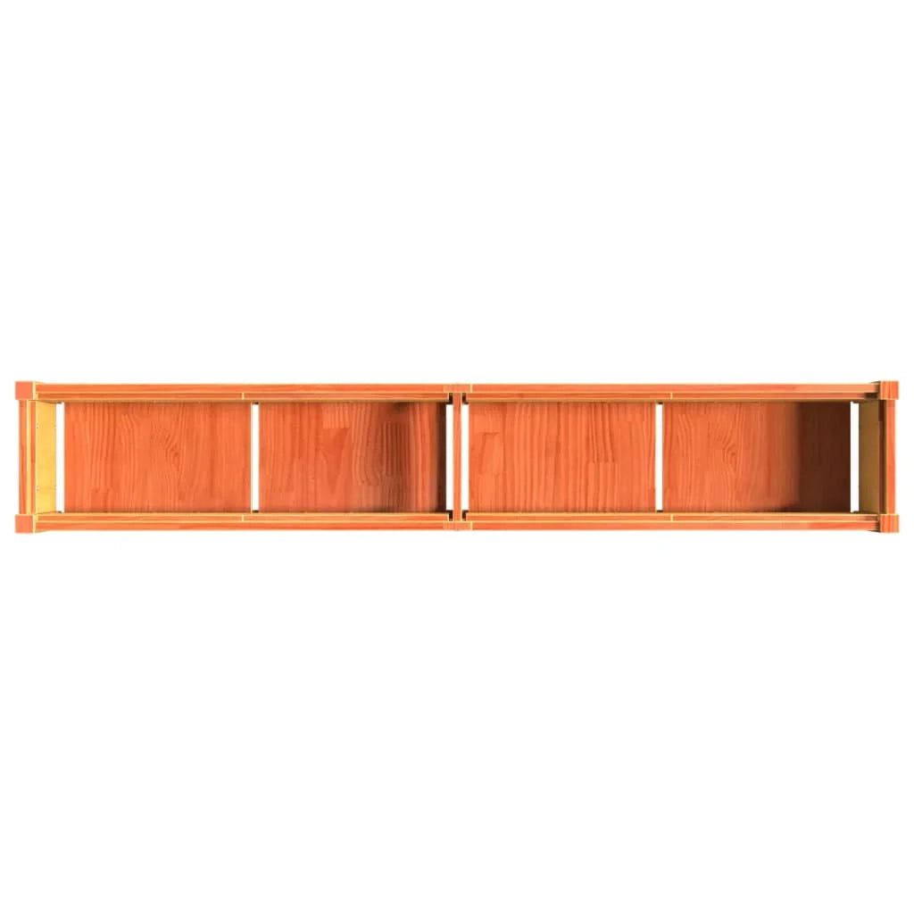 Fioriera rialzata per piante fiori terrazza giardino finitura a cera 180 x 31 x 31 cm legno di pino massiccio marrone 02_0038448