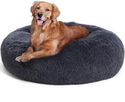Cuscino per cani in forma di donut con base rotonda, 100 cm di diametro, colore grigio scuro