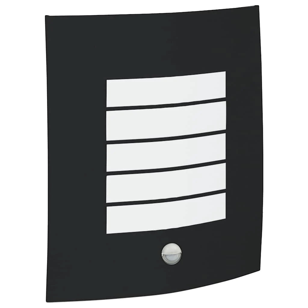 Applique da esterno rettangolare con sensore di movimento 23,5 x 9 x 26 cm acciaio inox nero 02_0056521