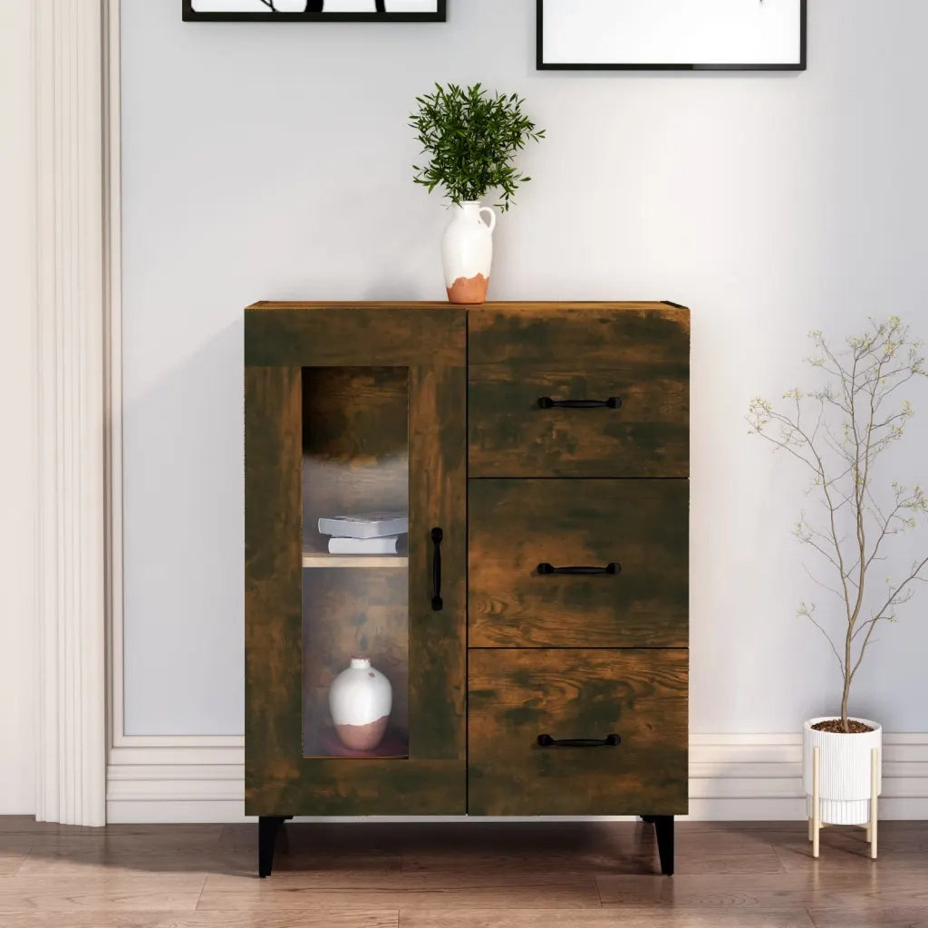 Credenza Rovere Fumo 69,5x34x90 cm in Legno Multistrato cod mxl 26518