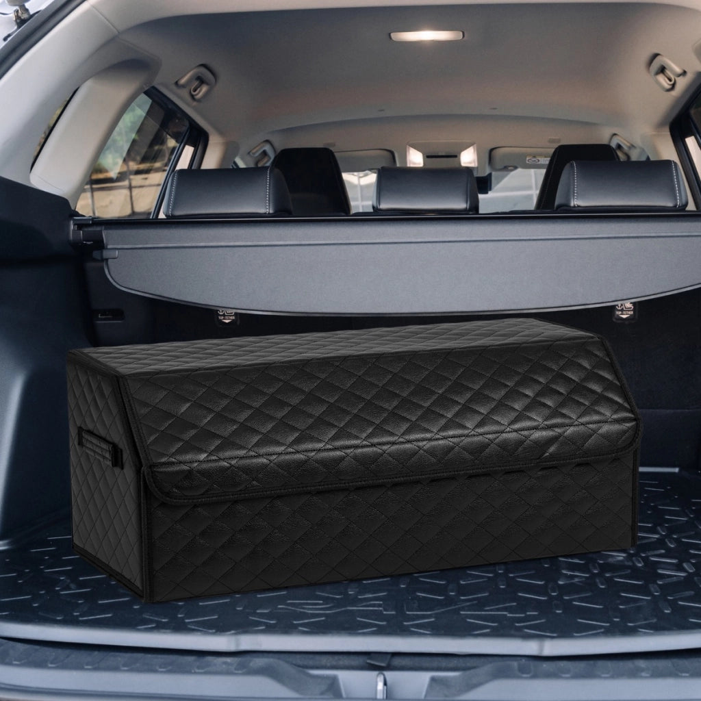 Scatola contenitore pieghevole con divisorio rimovibile per SUV, Organizzatore per baule auto con casa Nero-Accessori per veicoli