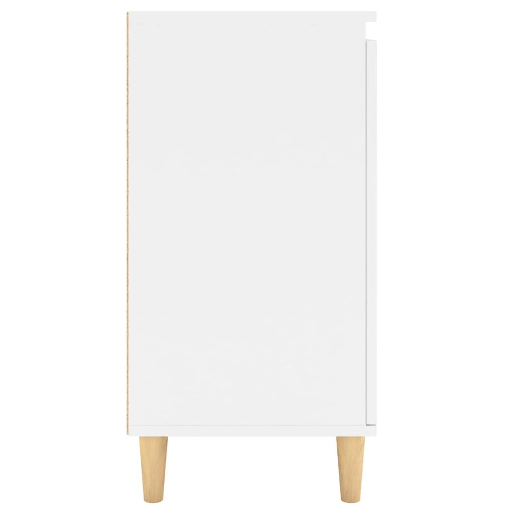 Buffet credenza cassettiera armadio mobile contenitore organizer per cucina soggiorno salotto con gambe in legno massello legno ingegnerizzato bianco 02_0030091