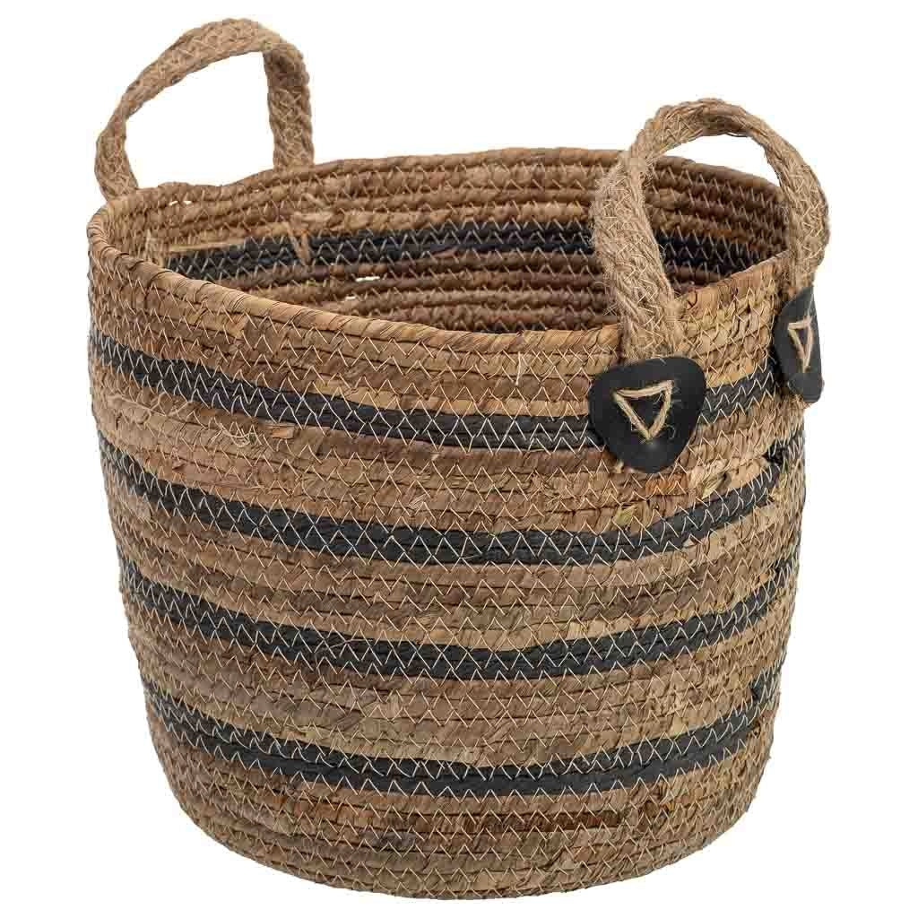 Cesto in fibra di foglie di banano e corda ritorta in carta D30x25,5