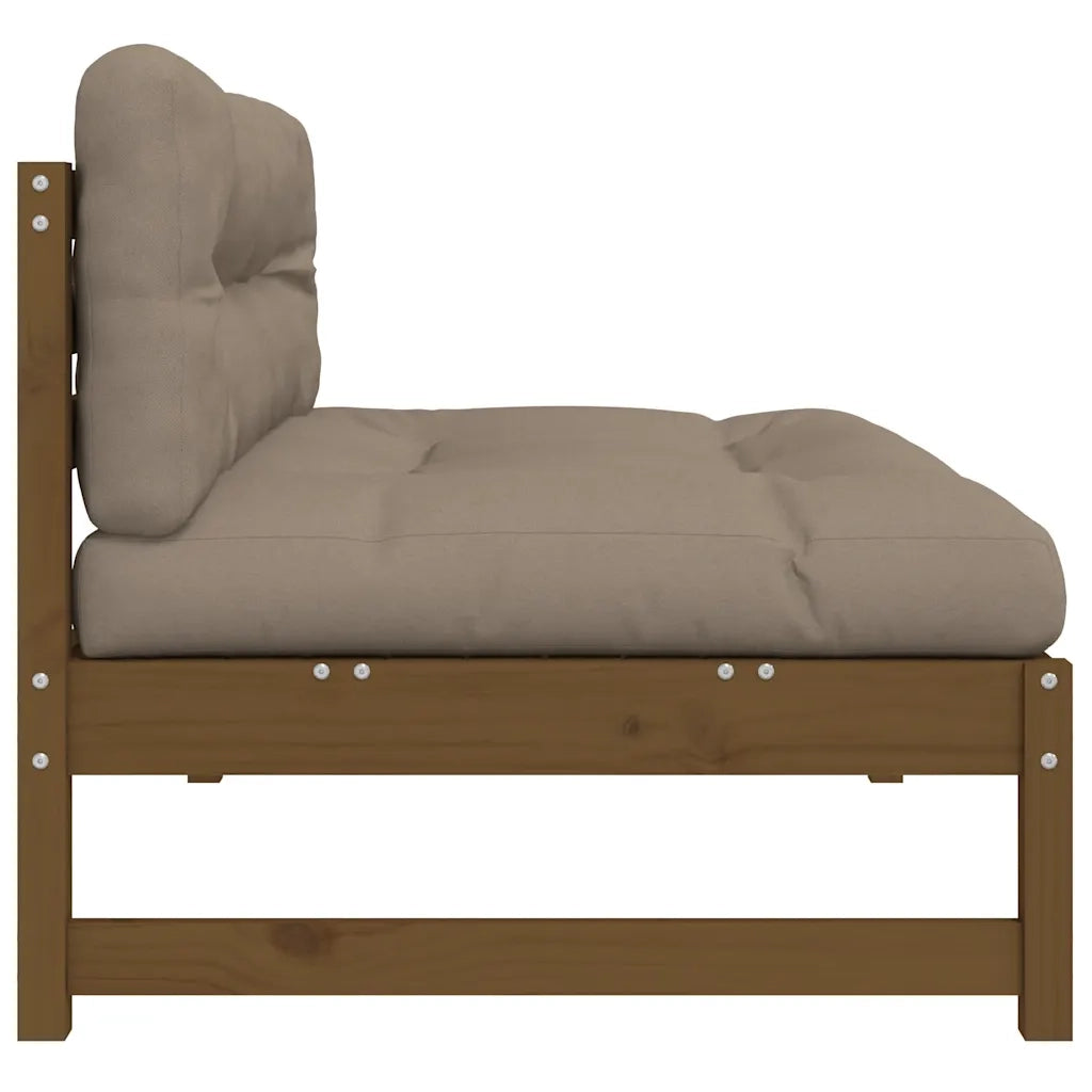 Divano Centrale Marrone Ambra 120x80 cm Legno Massello di Pino