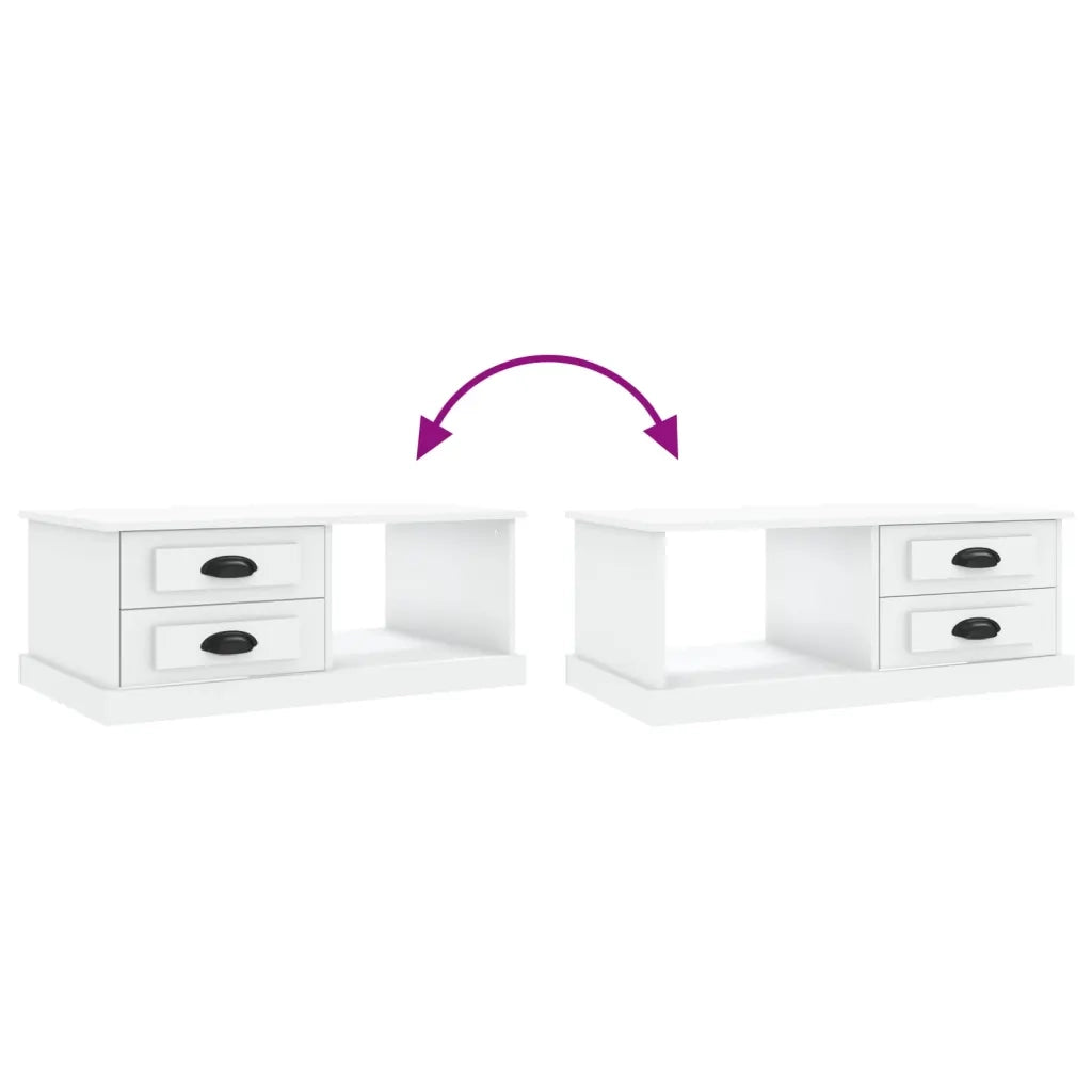 Tavolino da salotto | Tavolino da caff¨¨ | Tavolino da Soggiorno Bianco 90x50x35 cm in Legno Multistrato