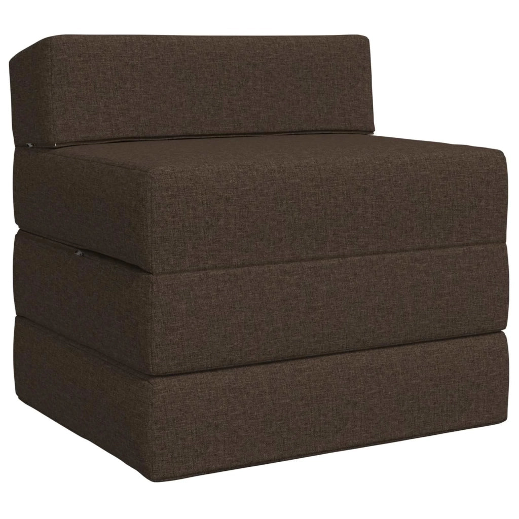 Divano Letto Pieghevole Tortora 200 x 70 x 15 cm Tessuto