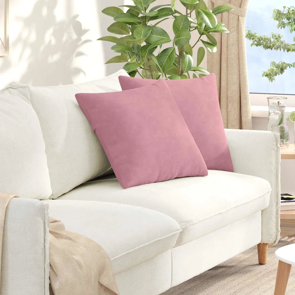 Cuscini da Divano 2 pcs Rosa 50 x 50 cm Tessuto in Cords 42013975