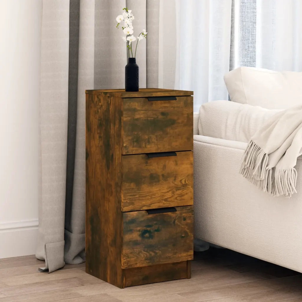 Credenza | Madia | Buffet da pranzo | Armadio da pranzo Rovere Fumo 30x30x70 cm in Legno Multistrato