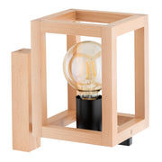 Applique scandinava geometrica legno chiaro/nero E27 15W Pako
