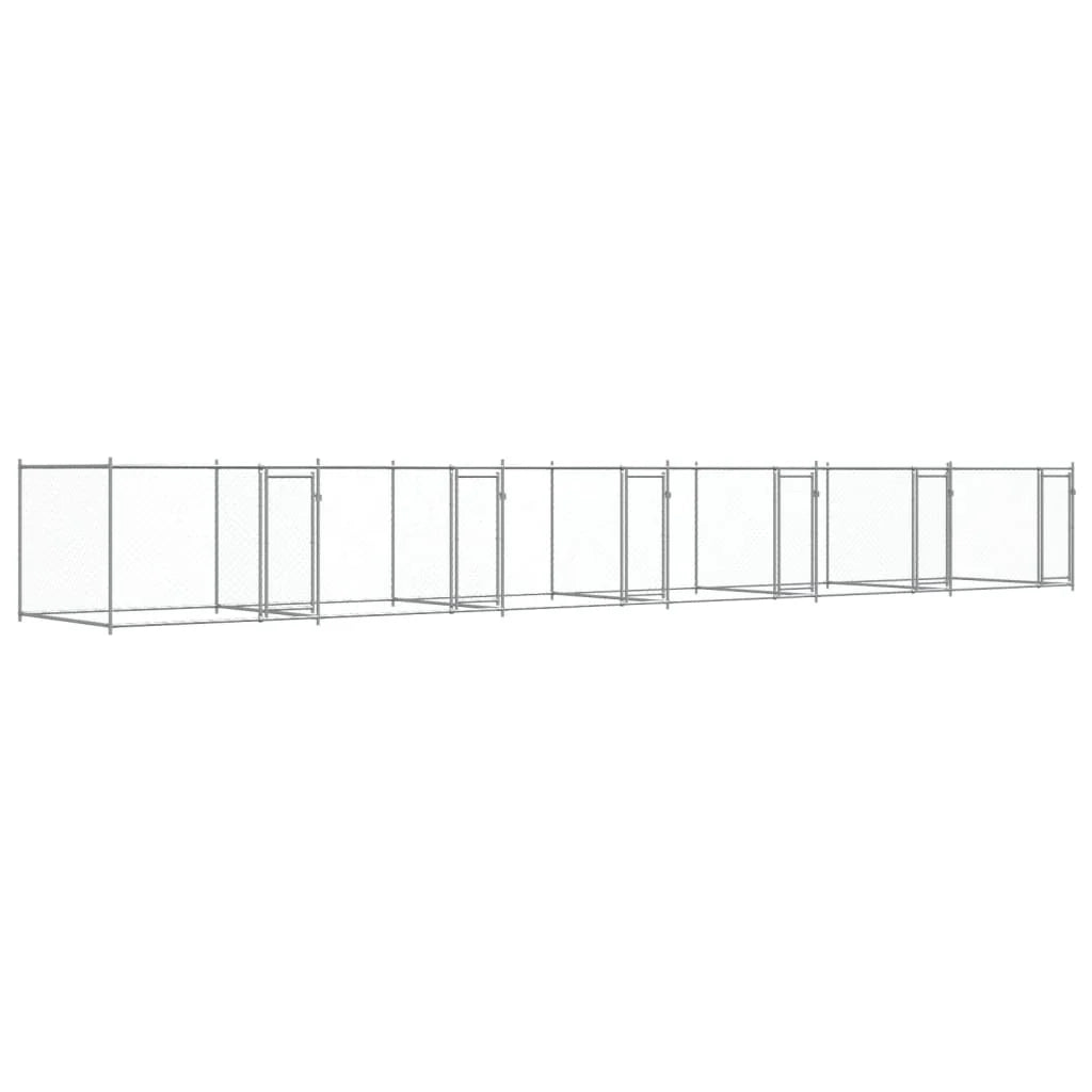 Trasportino per cani con porte 12 x 2 x 1,5 m acciaio zincato grigio 02_0041623