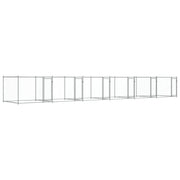 Trasportino per cani con porte 12 x 2 x 1,5 m acciaio zincato grigio 02_0041623