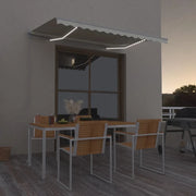 Tenda da Sole Retrattile Manuale con LED 350x250 cm Crema 3068882