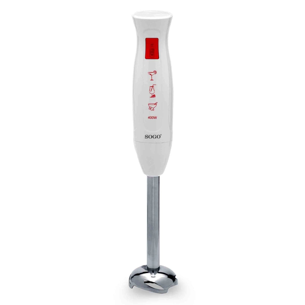 Frullatore a immersione elettrico 400W, lame acciaio inox, corpo ergonomico staccabile, cucina - SOGO