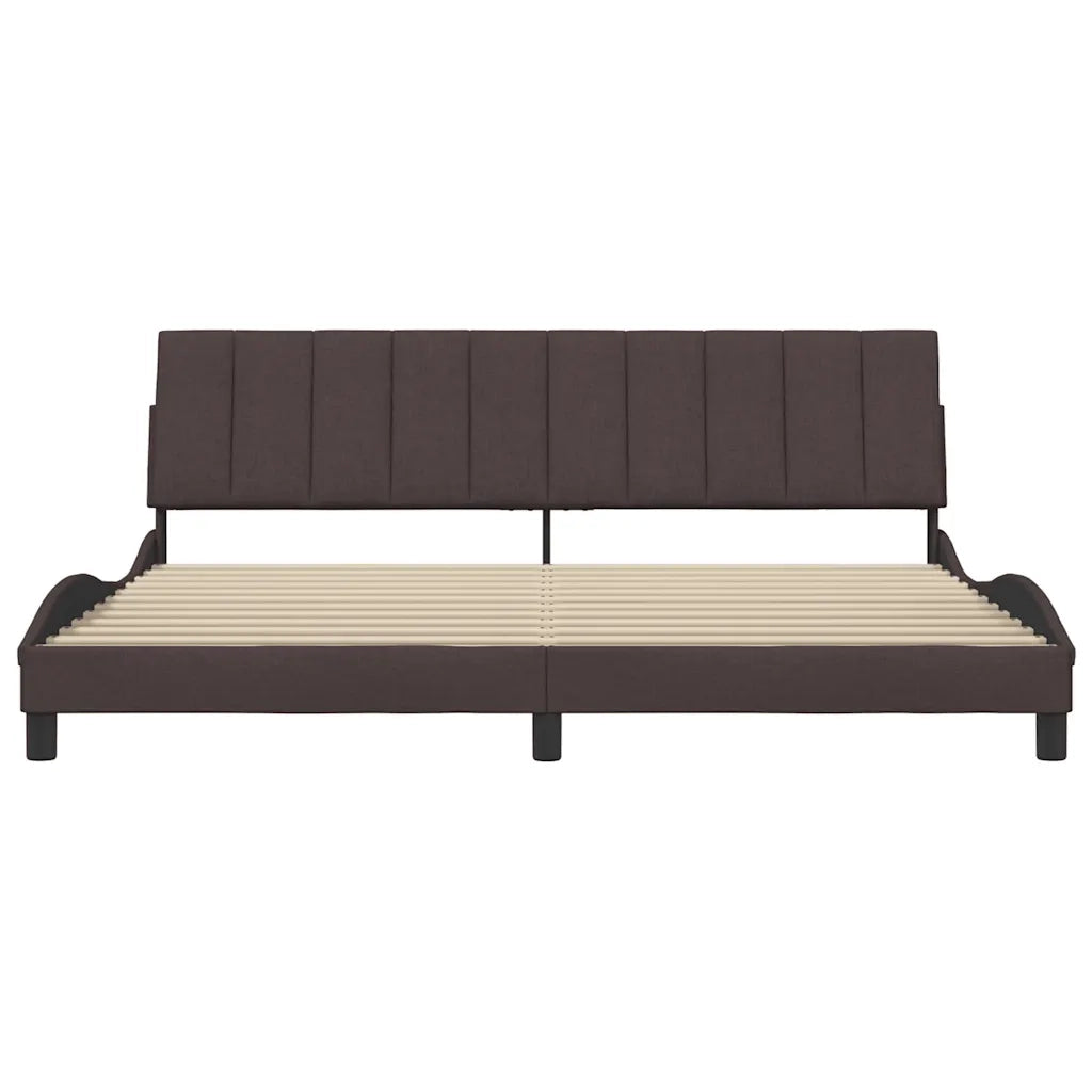 Giroletto senza Materasso Hanko Marrone Scuro 200x200 cm in Tessuto 3310415