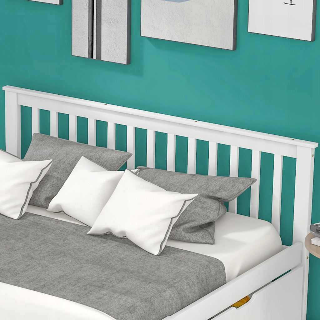Letto in pino con contenitore - Xylo - 140x200cm - Bianco