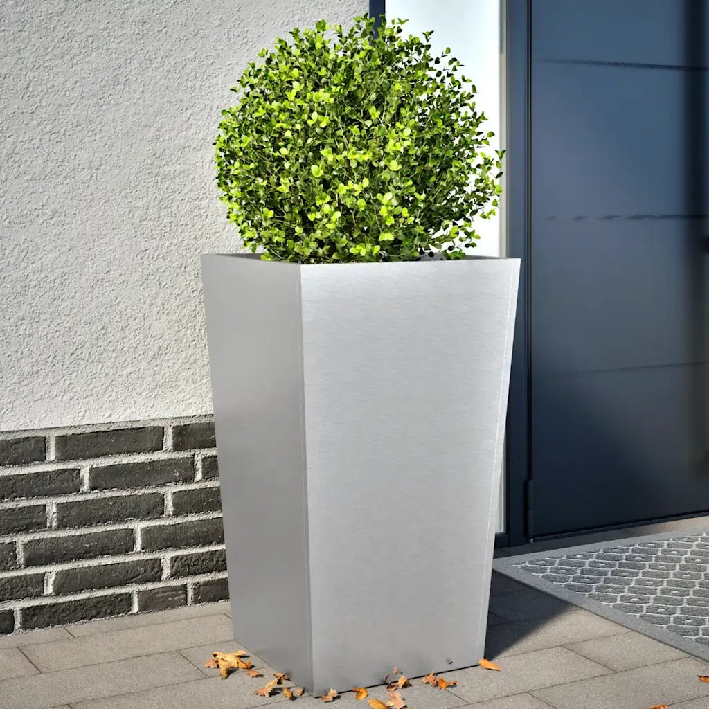 2 pz Fioriere | Cassetta per fiori | Vaso da Giardino 45x45x75 cm in Acciaio Zincato