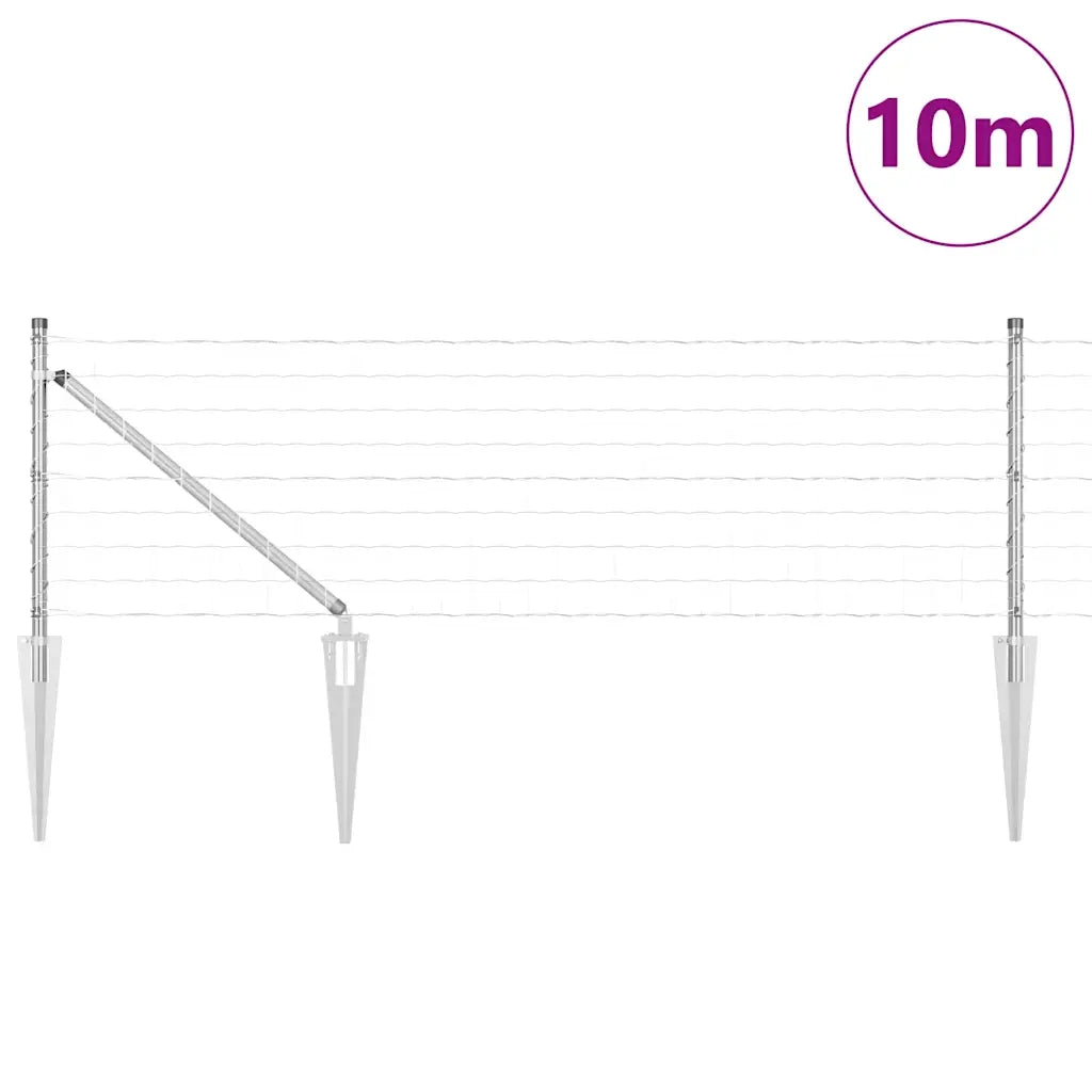 Recinzione con Posto Argento 0,8 x 10 m Acciaio