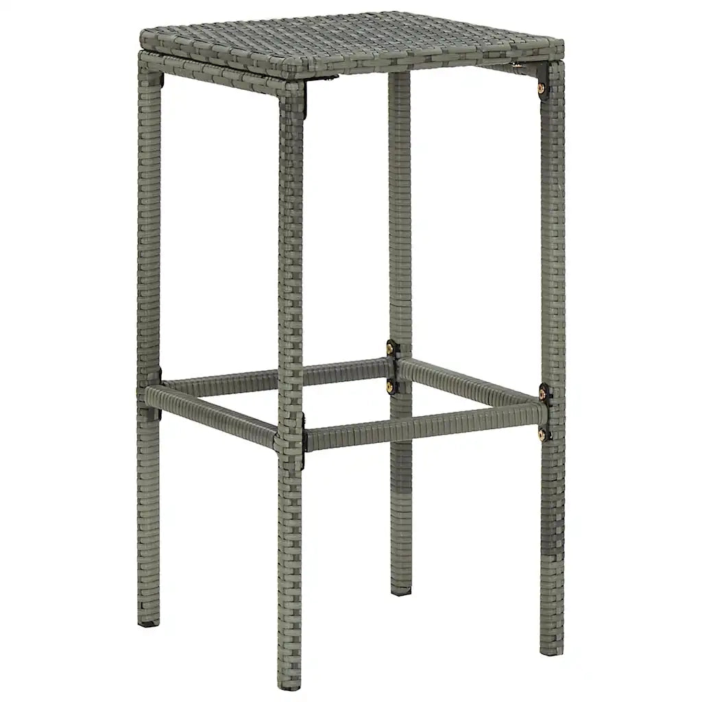 Sgabelli da Bar con Cuscini 4 pz Grigi in Polyrattan cod mxl 60223
