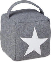 Stopper per porte - con maniglia - tessuto - 20 x 15 x 15 cm - grigio