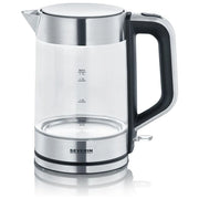 Severin WK 3420 bollitore elettrico 1,7 L 2200 W Nero, Acciaio inossidabile, Trasparente