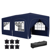 Gazebo pieghevole 3x6 m con pannelli laterali UPF50+ ¨C zephmum ¨C blu scuro