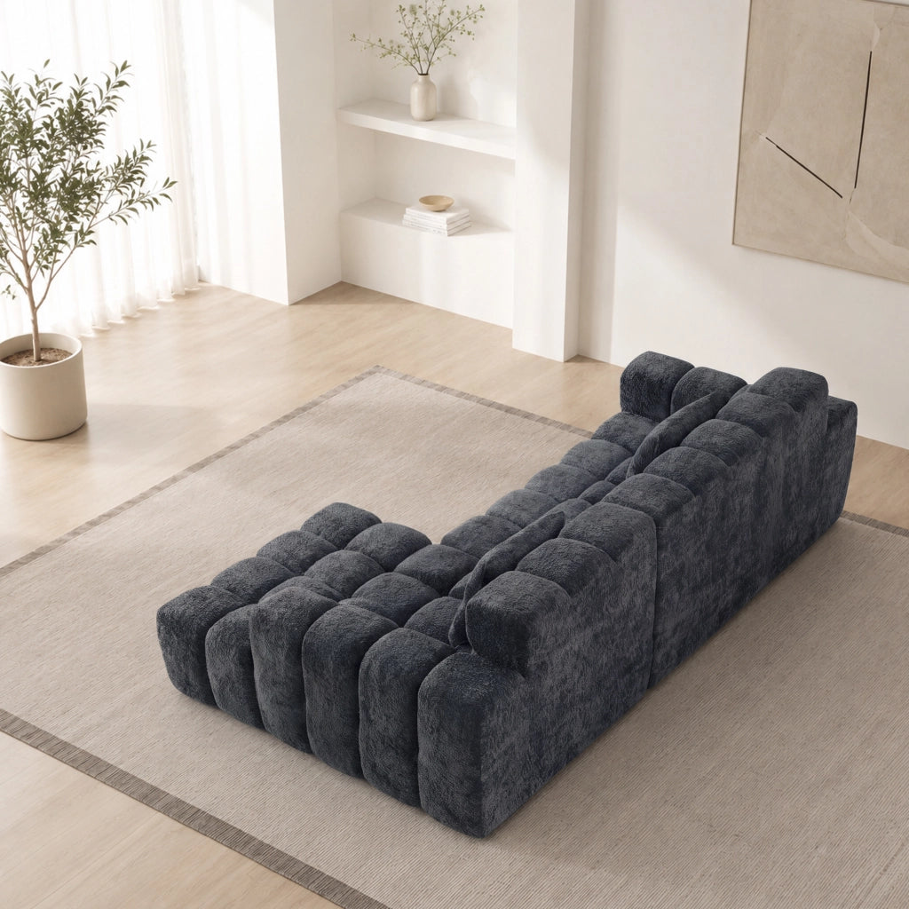 DIVANO Modulare 249,94 cm in Velluto Grigio Antracite