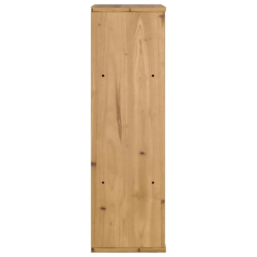 Mobiletto laterale rustico classico 40 x 24 x 79 cm ampio spazio di archiviazione atmosfera accogliente legno massello color miele 02_0058038