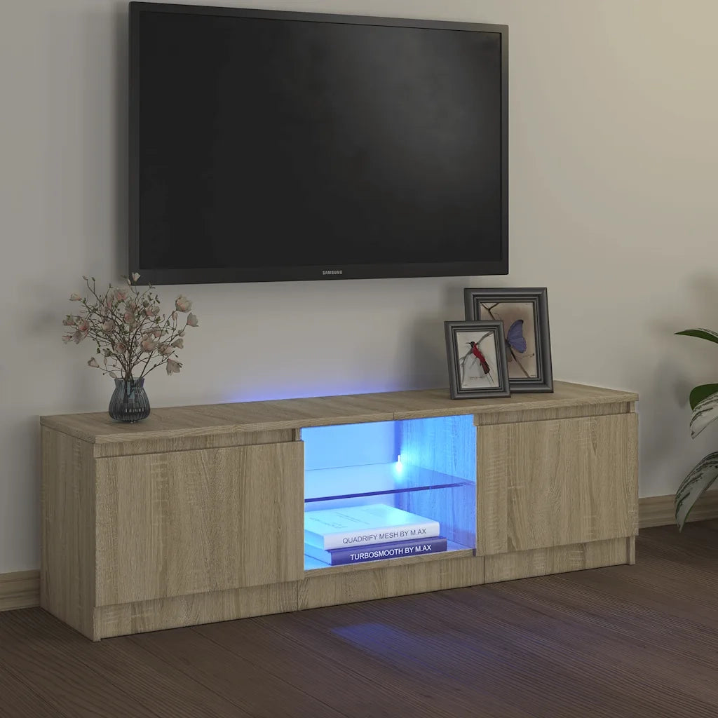 Mobile Porta TV con Luci LED Rovere Sonoma 120x30x35,5 cm cod mxl 13316