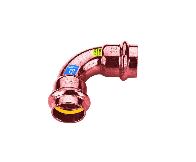 CURVA IN RAME A PRESSARE  90  ° FF ACQUA/GAS- Diam. 15- FRABO- pezzi 1