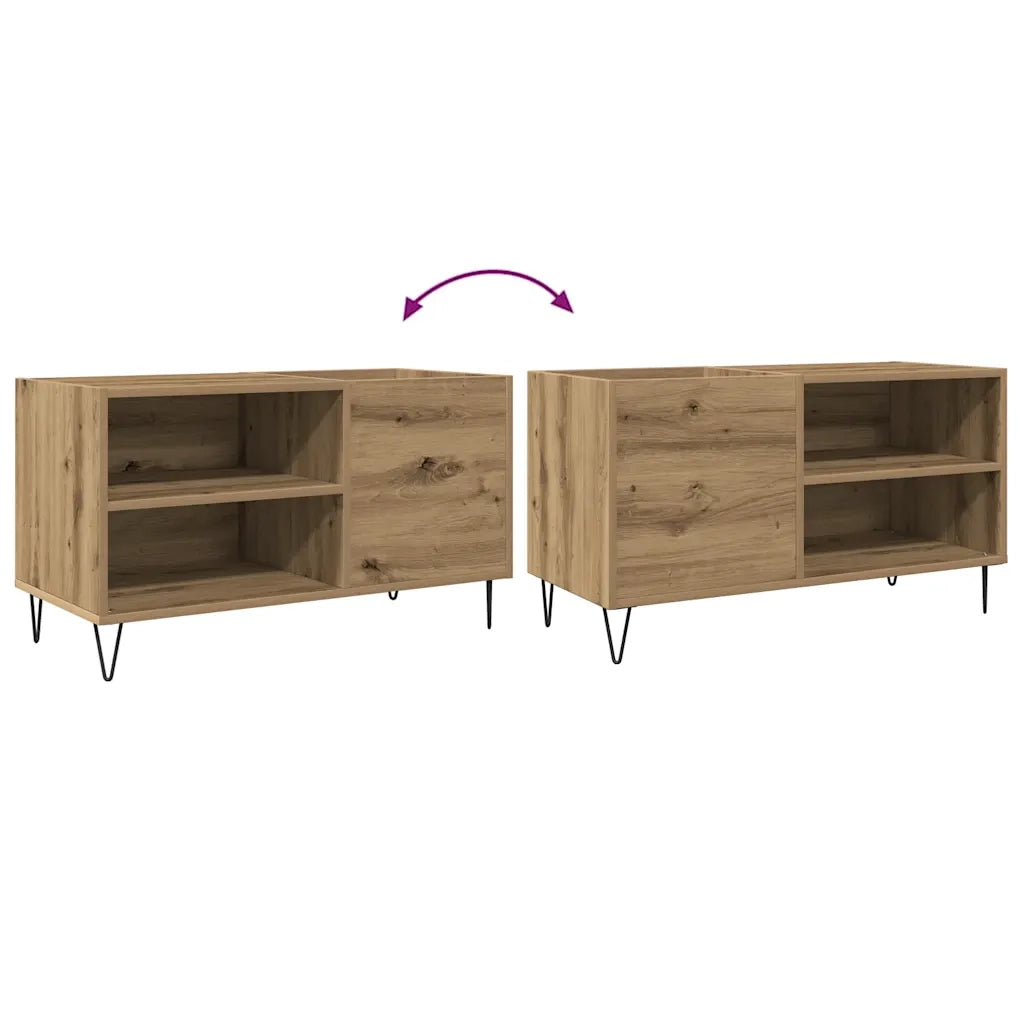 Mobile Porta Dischi Rovere Artigianale 84,5x38x48cm Multistrato