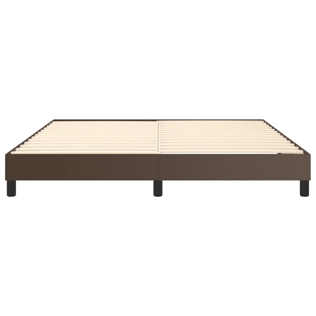 Struttura Letto a Rete a Molle-Giroletto Marrone 180x200 cm in Similpelle