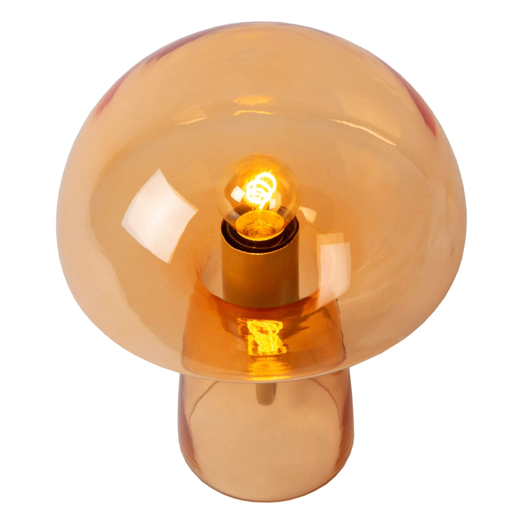 Lampada da tavolo in vetro ambra Fungo E27 Lucide 28cm