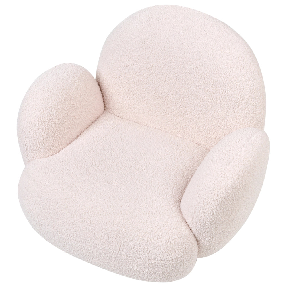 Poltrona per bambini con gambe in legno Rosa pastello cemeretta
