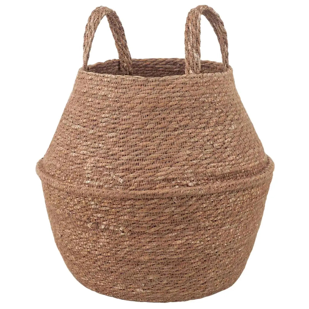 Vaso da fiori con manici Naturale Ø 22 x 20 cm 100% Erba marina 42012254
