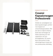Wagoncappuccino Professionale Banco di Lavoro - 5 Cesti - 53 x 44 x 95 cm - Multifunzionale - Soluzione Organizzativa - Nero - Wagon di Magazzino