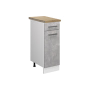 Mobiletto base per cucina R-Line Calcestruzzo/Bianco 30 cm, PL Rovere Vicco