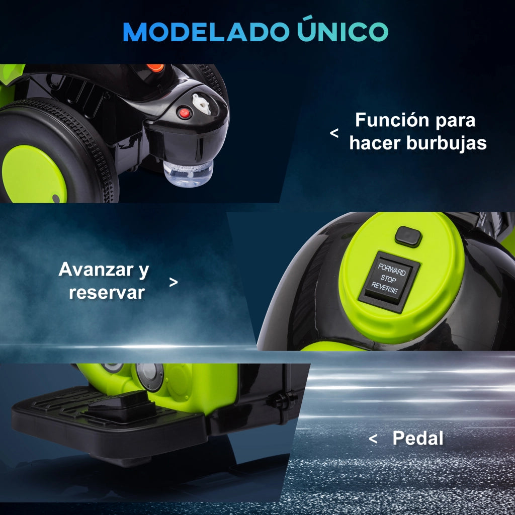 Moto Elettrica per Bambini Verde ¨C zephmum ¨C 3 km/h 30 kg