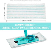 Quattro sostituzioni testine microfibra Adatti per LEIFHEIT CLEAN TWIST M ERGO MICRO DUO, sostituzioni testine microfibra per la scopa a rulli, e accessori per la testa della scopa bagnata e secca.